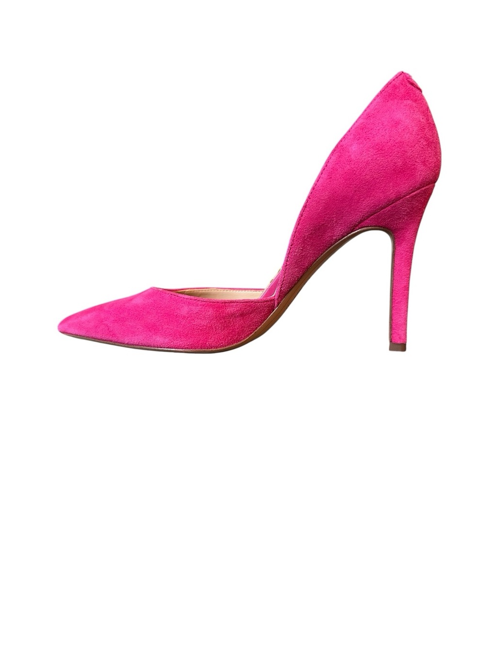 Sam Edelman Hot Pink Suede D'Orsay Pointed-Toe Pumps New, 7.5 - Picture 7 of 10